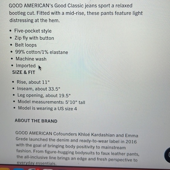 GOOD American Flare Jeans sz 27/2 - Picture 4 of 8